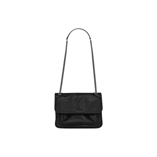 SAINT LAURENT Niki Sheepskin Hobo Bag Shoulder Bag Mini Women's Black