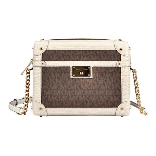 MICHAEL KORS MICHAEL KORS Handbag Collection Heodora PVC Коробка Сумка Плечевая Сумка Женская Коричневый и Экрю