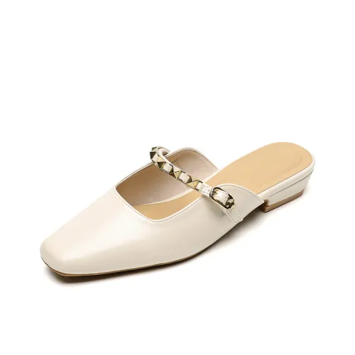 Lan Miao Резиновая подошва Заклепки Противоскользящие Домашние тапочки Женские