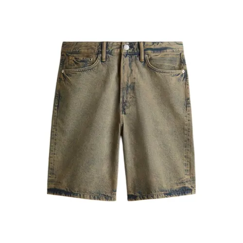 H M Джинсовые шорты Мужские Хаки зеленый Джинсовый синий