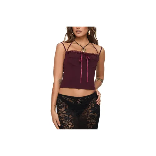 PRINCESS POLLY TRYNIA Топ Топ на бретелях Женский Бургунди Бургунди