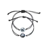 Ночной свет бабочки, ткань, вязаный браслет (черный, белый, основа, 1 пара)