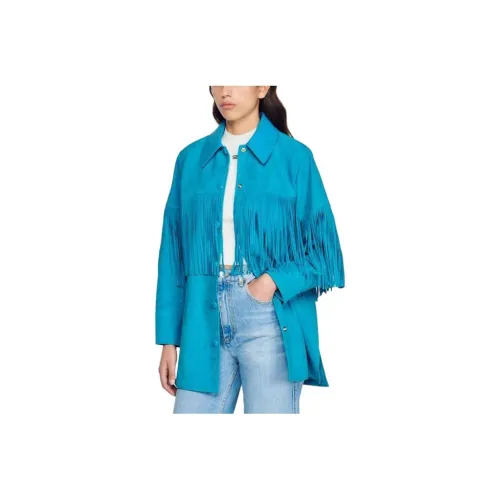 Sandro Куртки и Пальто Женские Синие