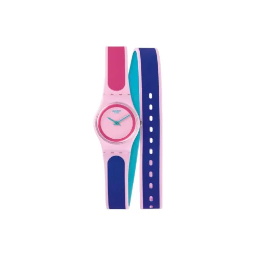 SWATCH OriginalsCollection Кварцевый механизм Унисекс Часы 25 мм Розовый циферблат Часы Пластиковый корпус Часы Пластиковый ремешок