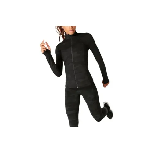 Sweaty Betty Пава Куртки Пальто Женские Ультра Черный Камуфляж С Принт