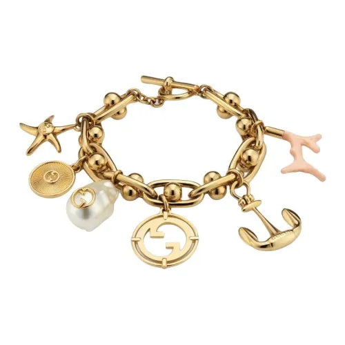 GUCCI Латунь Смола Перламутровые браслеты Унисекс Золото