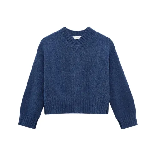 PRINGLE OF SCOTLAND SS24 Кашемировый свитер женский синий