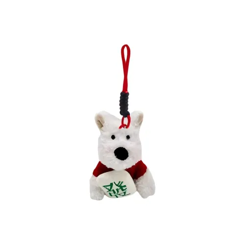 DUOMIAOYOU Cartoon Cute Вест-хайленд Щенок Брелок на сумку Ключница Кукла Плюшевая Подвеска 12 см Высота