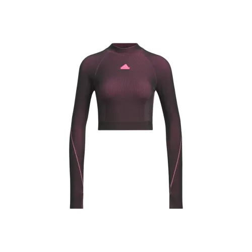 Adidas Dance T Рубашка Женская Черная Импульс Пурпурно-Розовая