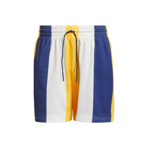 Adidas Originals SS25 Баскетбольные Повседневные Шорты Унисекс Темно-Синий Белый Желтый