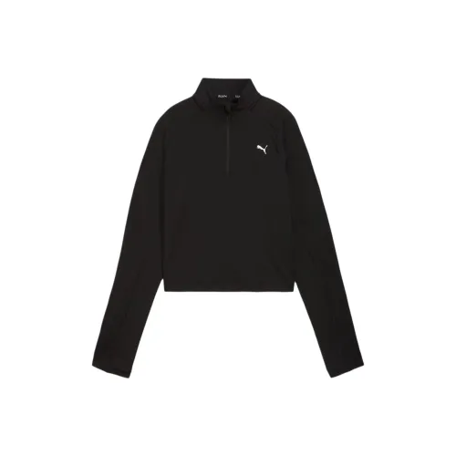 PUMA RUN CLOUDSPUN Четверть-застежка Рубашка Женская Черная