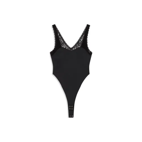 OPEN YY Кружевная отделка Комбинезон Женский Черный