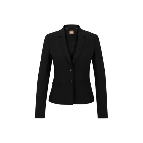 Hugo Boss Регулярный крой Куртка Из итальянской эластичной шерсти Куртки и пальто Женские Черный