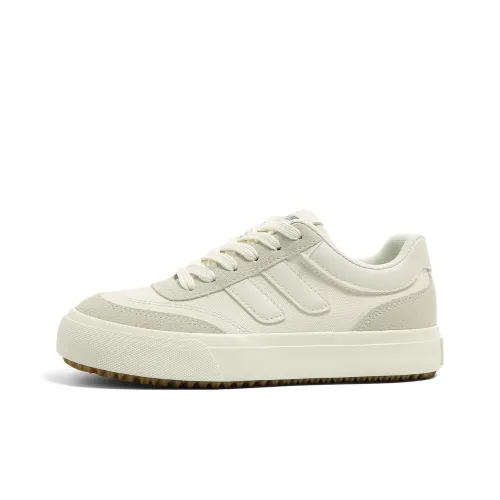 HUANQIU Противоскользящие и износостойкие кеды для скейтбординга с низким верхом увеличивающие высоту женские бежевые