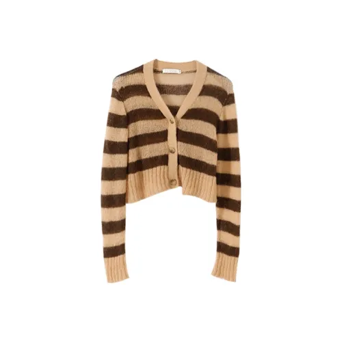 YUMOMO STAR Кофейные полоски Женские Трикотаж