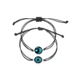 Синий свет, солнце, звезда, луна, ткань, вязаный, браслет (черная подошва, 1 пара)