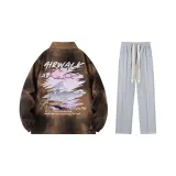 Комплект (Черный Коричневый Топ + Серые Повседневные Штаны)