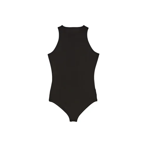 Victoria's Secret Розовый Основа Эластичный Высокий Воротник Комбинезон Черный Комбинезон Женские Черный