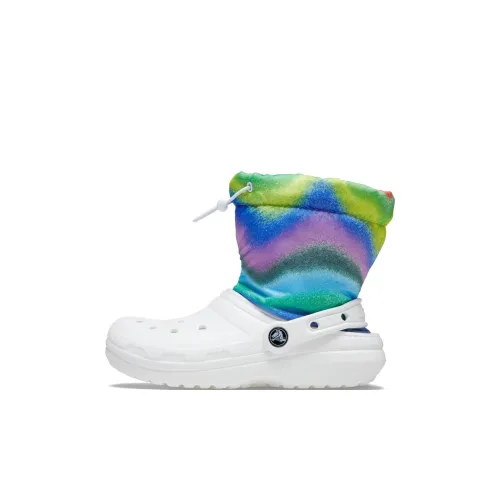 Crocs Classic Lined Slip-Resistant Abrasion-Resistant High Top Kids Lifestyle Shoes White Kids Crocs Classic Lined Slip-Resistant Abrasion-Resistant High Top Детские Лайфстайл Обувь Белый Детский