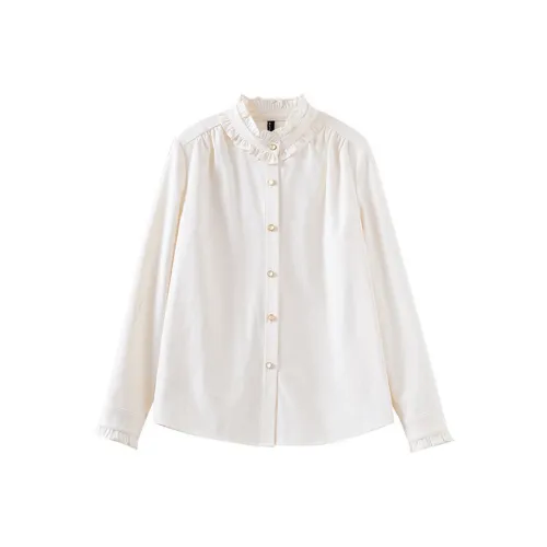 OUNIXUE Бежевые Женские Рубашки