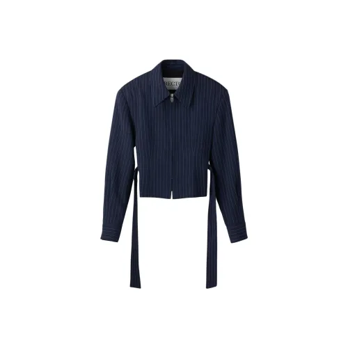 RECTO FW24 Устойчивый Булавка Полоса Ремень Детали JUMPER Рубашка Женские Темный Темно-синий Темно-морской синий