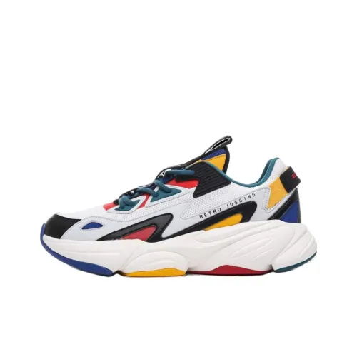 Erke чи Pan A Fle Shock Absorbers Slip-Resistant Abrasion-Resistant Low-Top Running Shoes Men's Yellow Blue Red