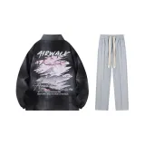 Комплект (Черный и Серый топ + Серые повседневные штаны)