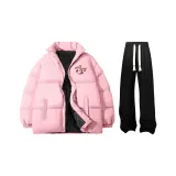 Розовый + Черный Повседневные Штаны K097