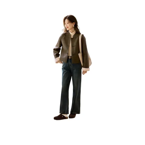 Mo Han Yi Mei Куртки и Пальто Женские Оливково-зеленый