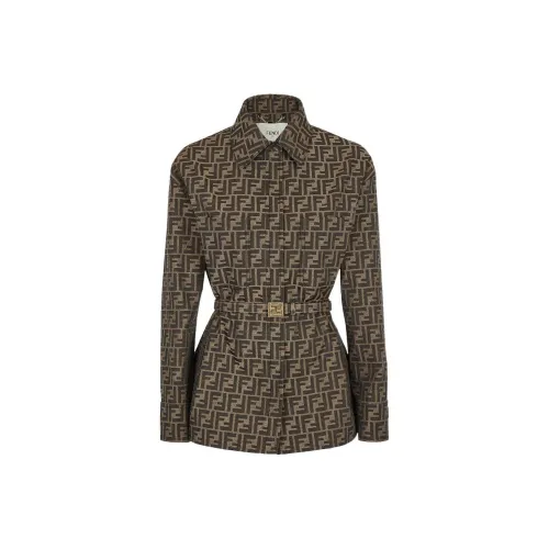 FENDI Коричневые Женские Куртки