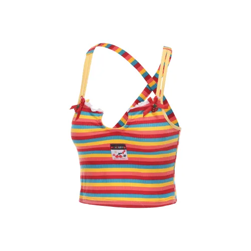 BETTERSAY Топ на бретелях Женский Радужный Полосы