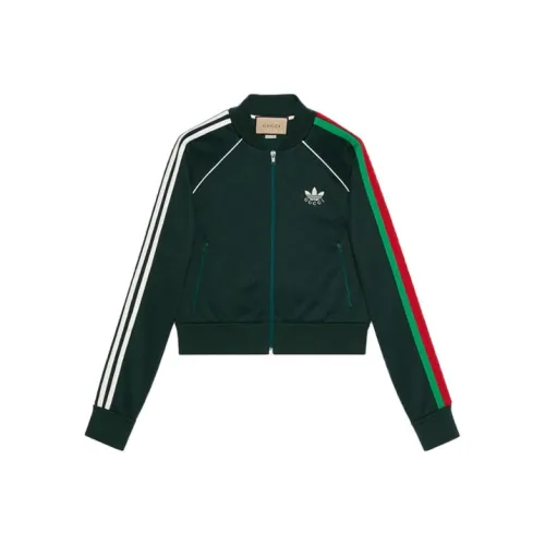 GUCCI Adidas X GUCCI Co Branded Series Куртка Женская Темно-зеленая