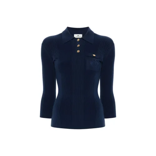 Elisabetta Franchi FW24 Поло Женское Морской Синий
