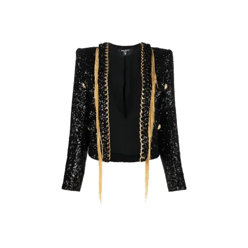 BALMAIN SS22 Куртки и Пальто Женские Черные