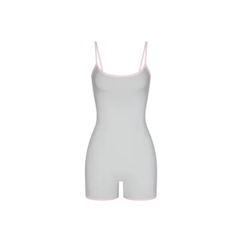 SKIMS FITS EVERYBODY Контрастный Комбинированный ONESIE Комбинезон Женский Platinum Platinum