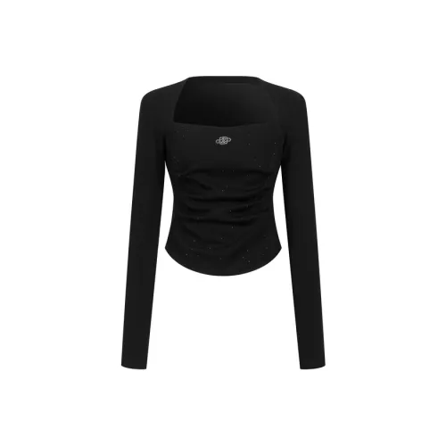 Three Quarters Черные Женские Футболки