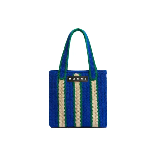 MARNI MARKET Хлопковая плетеная сумка-тоут сумка для покупок сумка женская ночной синий