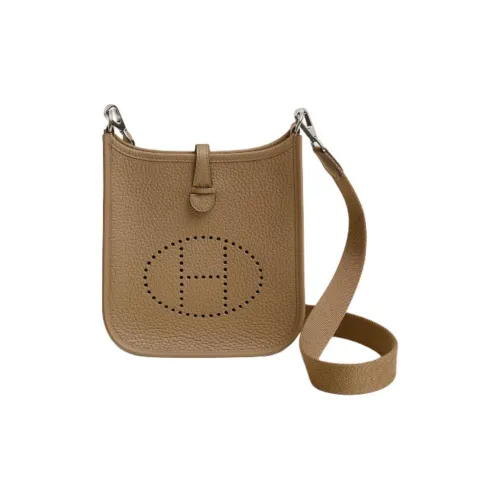 HERMES Evelyne Clemence Bullock Кожа Сумка на плечо Женская Пыль Цвет