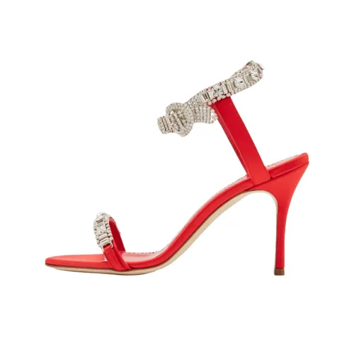 MANOLO BLAHNIK Asasan One Ремень Сандалии 9 см Женские Красные