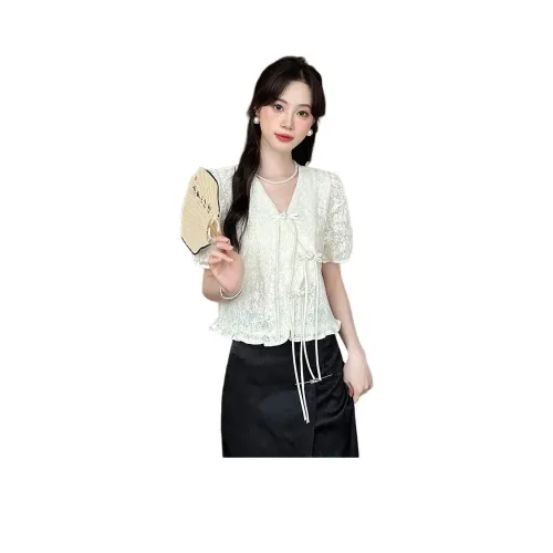 ETSE Шифон Рубашка Женская Белая