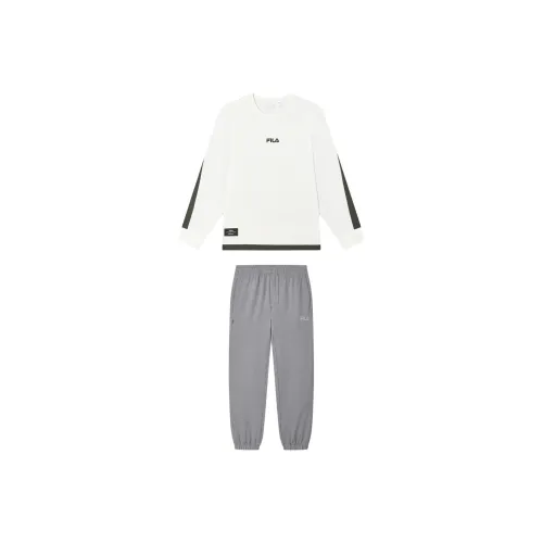 FILA Комплекты Cloud Белый Топ + Cloud MULTI Цвет Серые Штаны Мужские Повседневные Спортивные Одежда