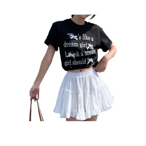 NANING 9 Черные Женские T-рубашки