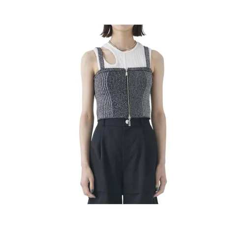 UNITED TOKYO SS24 Топ на бретелях Женский Серебряный Серый