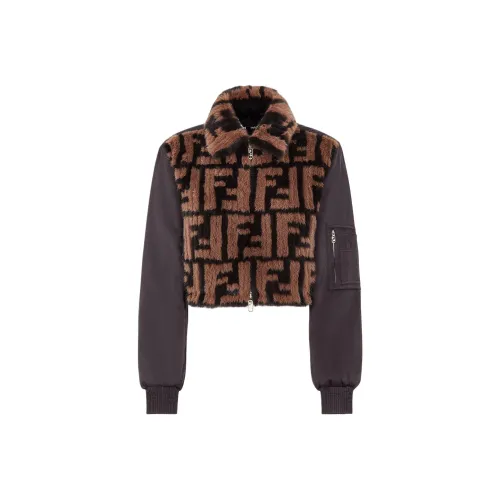 FENDI Блоузон Куртки Пальто Женские Коричневый