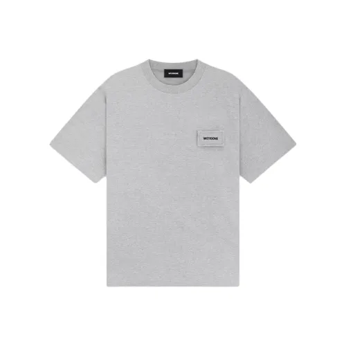 WE11DONE Т-рубашка с оборванным рукавом унисекс серого цвета