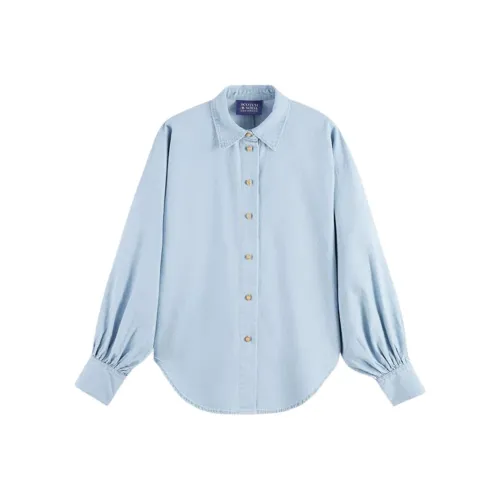 Scotch Soda Рубашка Женская Выстиранный Синий