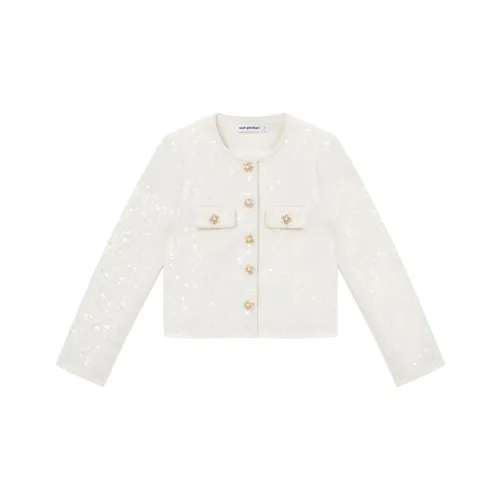 Self Портрет Куртки Пальто Женские Айвори Белый