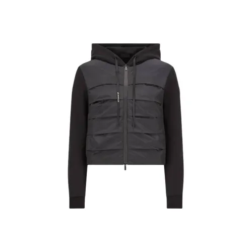 Moncler Утепленный хлопок ZIP UP худи пуховик женский черный
