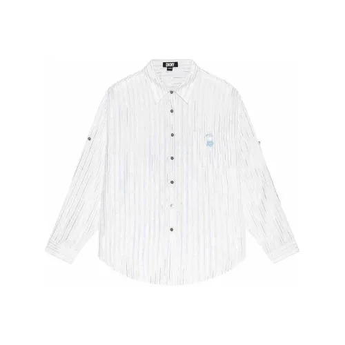 DKNY Синие полосы Цветочный Женские Рубашки