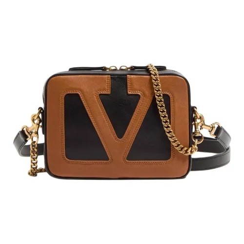 Valentino Напп-Кожа Сумка через плечо Сумка на плечо Мужская Черная Коричневая